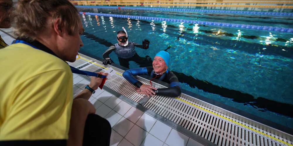 Heike-Pool Heike Schwerdtner nach dem Streckentauchen - AIDA Deutschland e.v.
